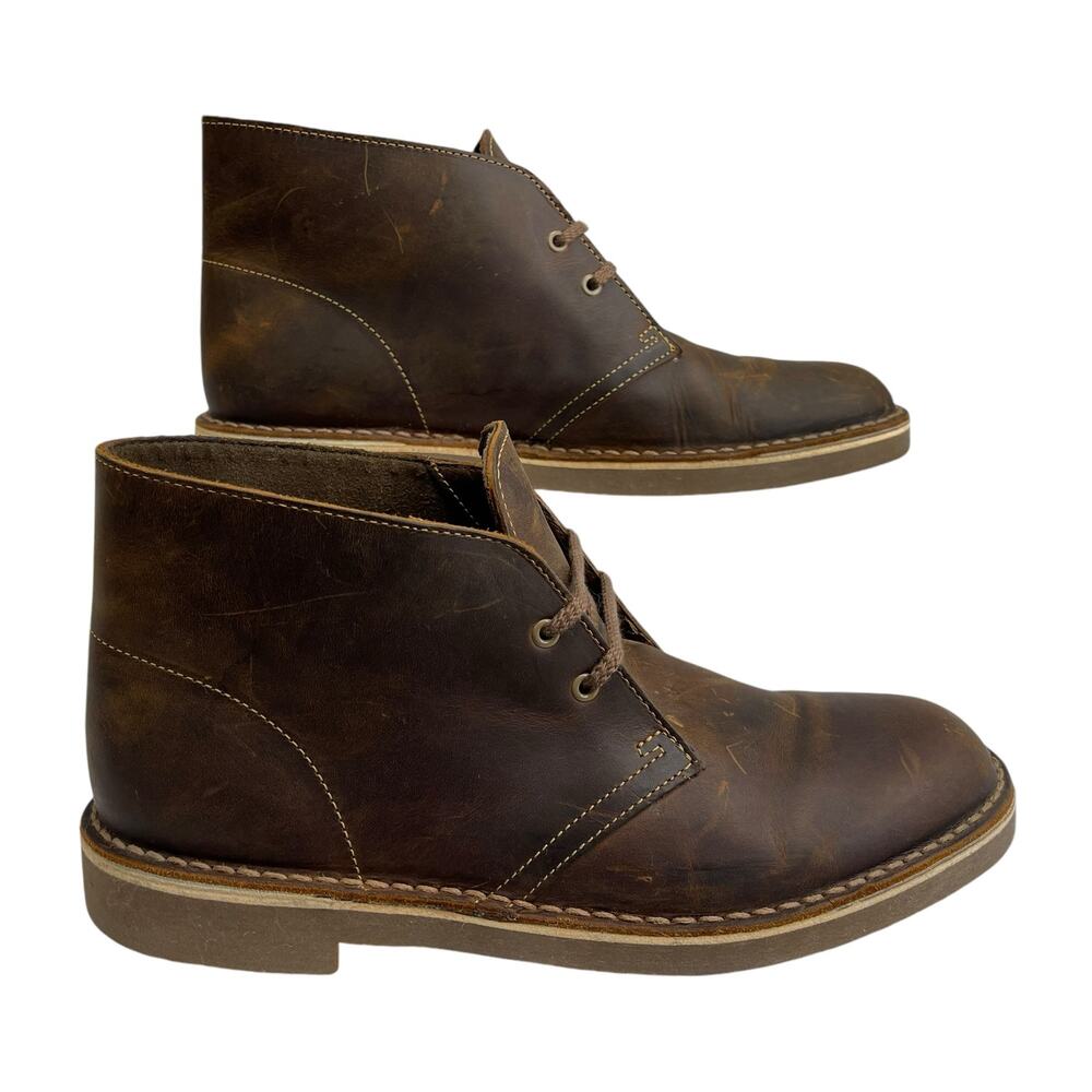 Clarks Bushacre‎ Mens Size 7.5 M US Chukka Boots Leather 15522 Brown